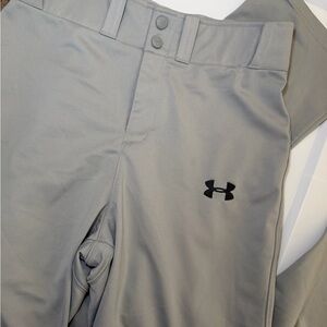 Under Armour Light Gray HEAT GEAR BASEBALL Performance Pants with Black Logo